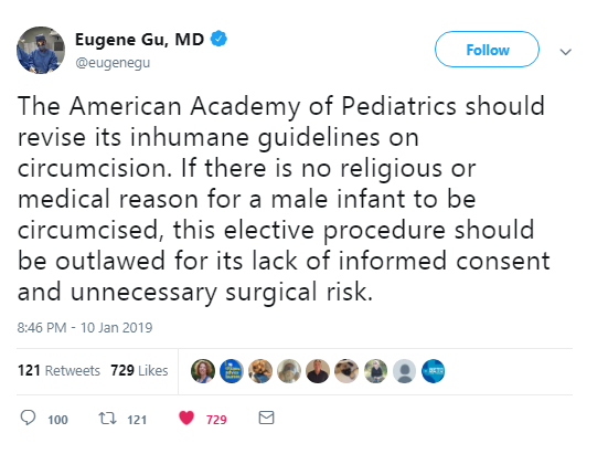 Many doctors have voiced their concern regarding the ethics of circumcision.
