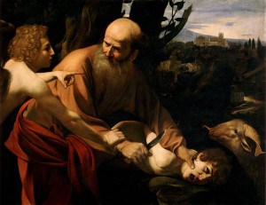 "Sacrifice of Isaac" by Caravaggio, a famous biblical scene